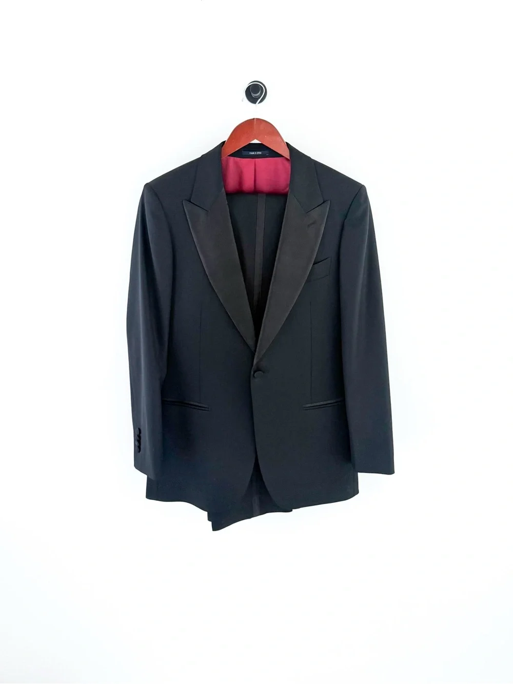 Suitsupply New Verona Men's Black Satin Lapel Tuxedo Suit Jacket Pants 38R